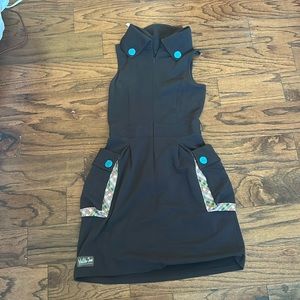 Matilda Jane Clothing You & Me Major Brown Cowl Neck Dress MEDIUM Women's Boho